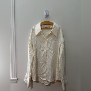 Zara Off-White Satin Blouse